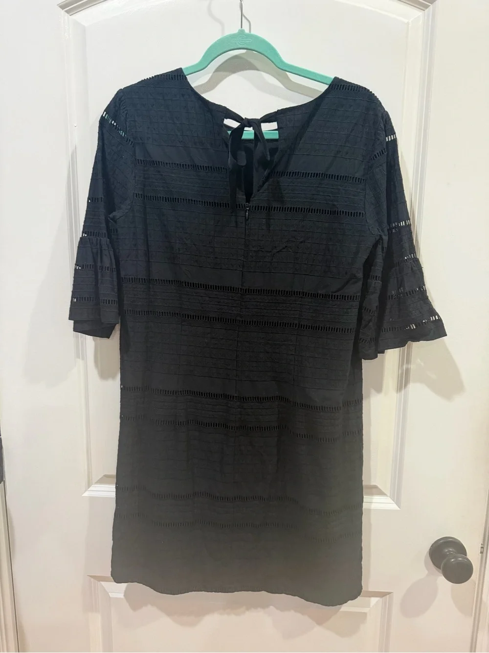 Jcrew Black Eyelet Shift Dress - Women